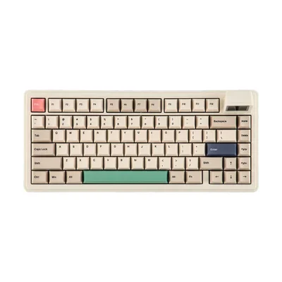 Teclado Gamer 75% Epomaker Rt82 Sea Salt Silent Tela Lcd