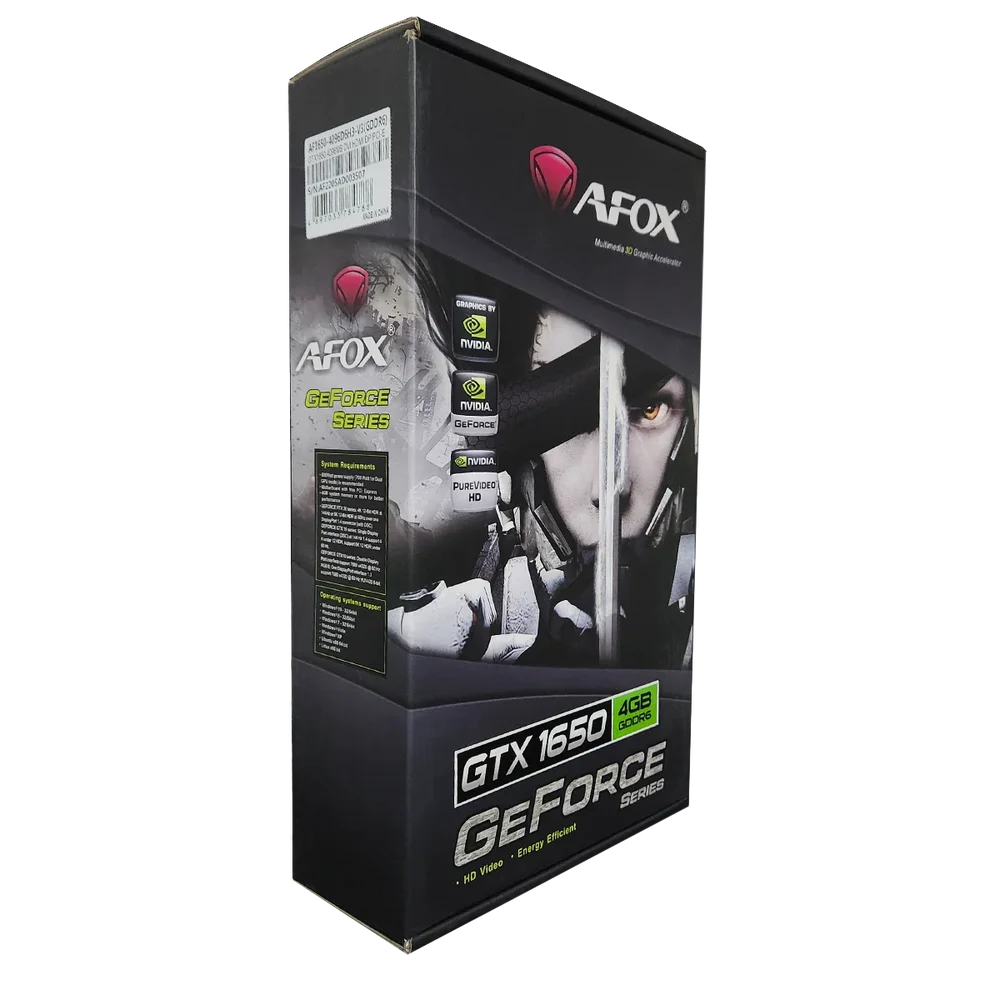 Placa De Video Gpu 4gb Gtx 1650 Dual Fan Gddr6 128 Bits Afox- Af1650-4096d6h7-v2 Placa De Video Gpu 4gb Gtx 1650 Dual Fan Gddr6 128 Bits Afox- Af1650-4096d6h7-v2