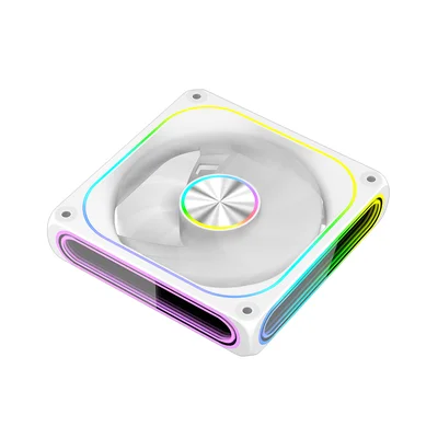 Cooler Fan Reverse Mirror Moon Led Infinito, Pwm 4 Pinos, ARGB 5v 3 Pinos, 120mm, Branco, Coolmoon CM-MM-W-R