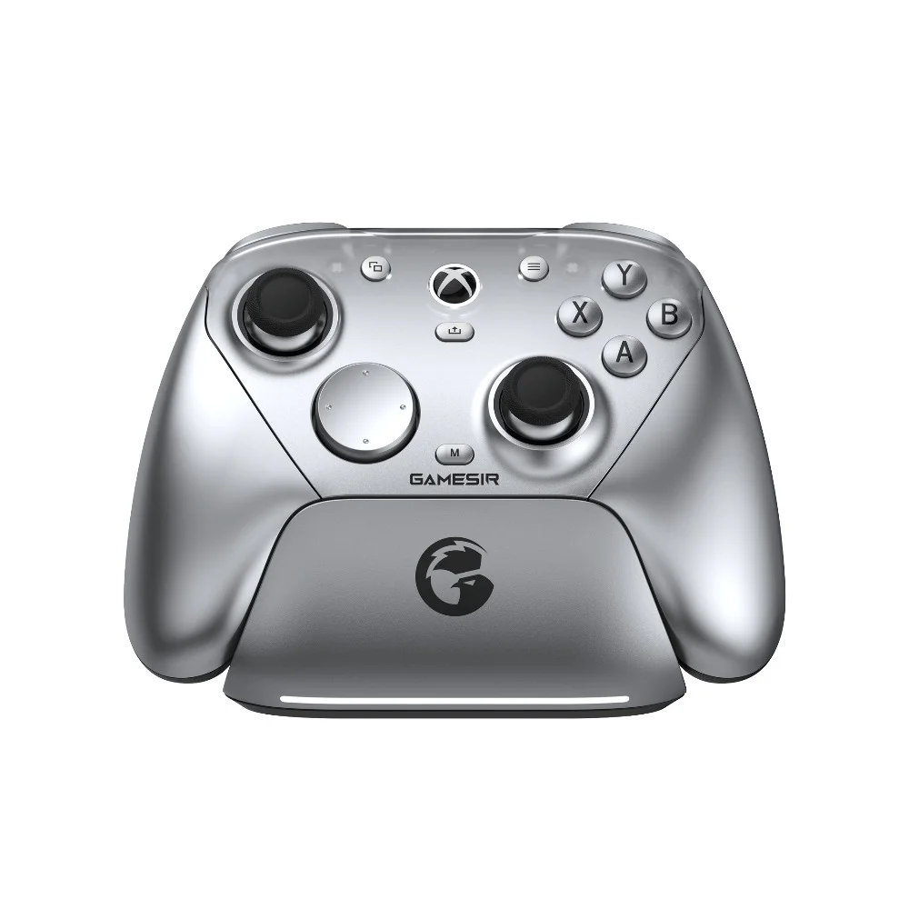 Controle Gamesir G7 Pro Sem Fio, Sticks Tmr, Gatilhos Hall, 1000hz, Giroscópio, Base De Carga, XBOX Series X|s, One, PC E Android - Metallic Silver