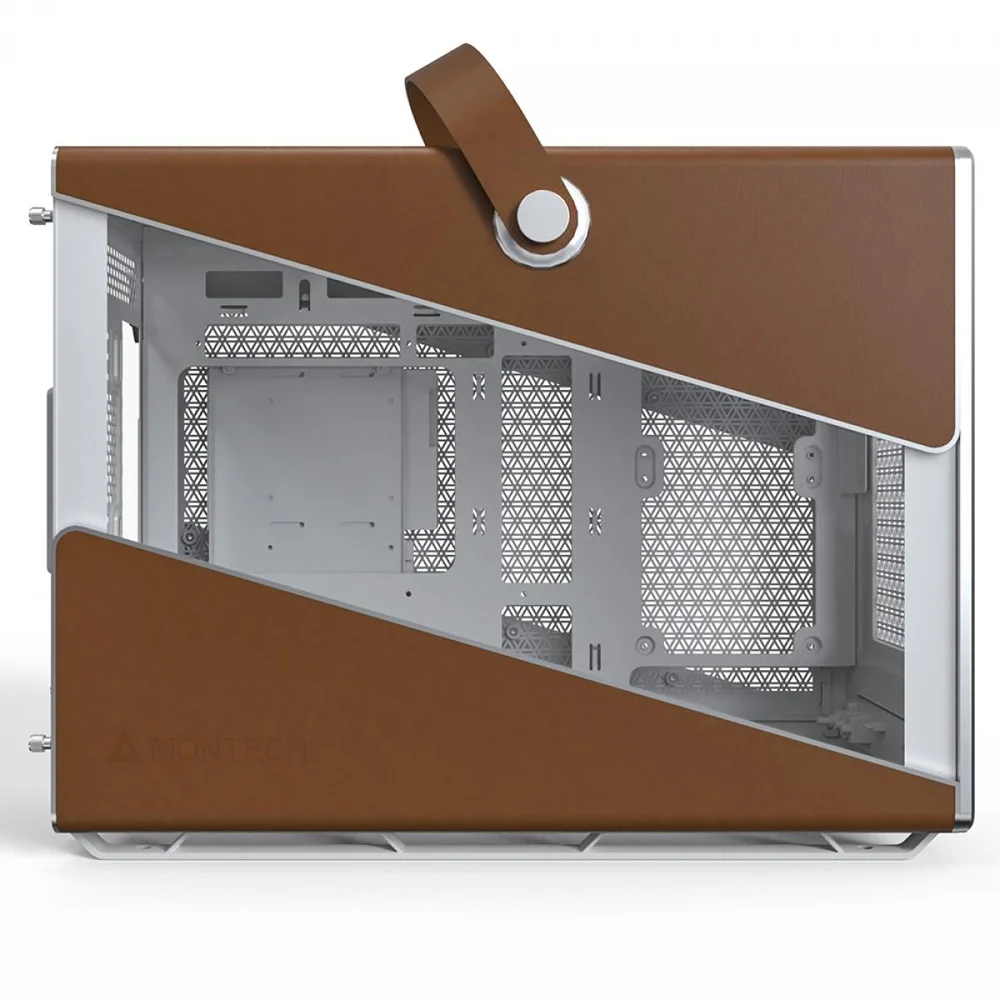 Gabinete Montech Heritage, Mini Tower, Couro E Metal, Matx, Sem Fonte, Sem Fan, Branco