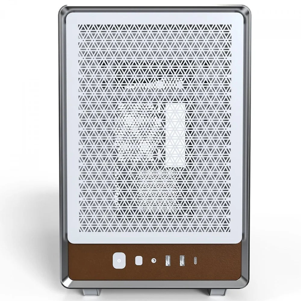 Gabinete Montech Heritage, Mini Tower, Couro E Metal, Matx, Sem Fonte, Sem Fan, Branco