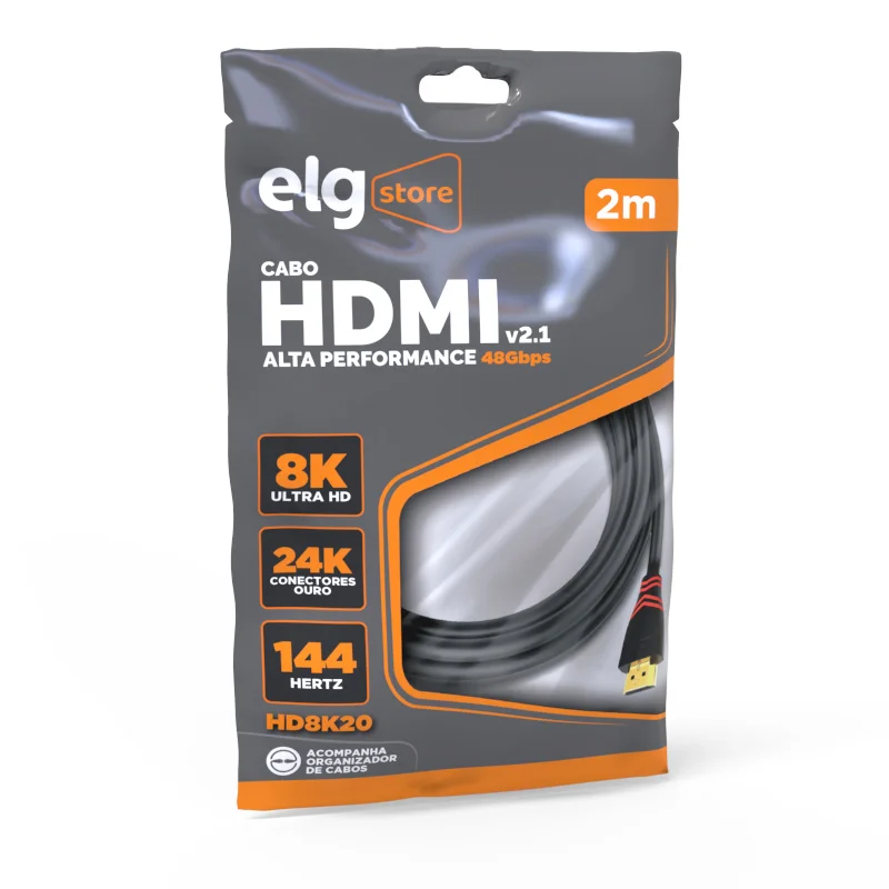 Imagem 3 de 4 do produto Cabo HDMI 2.1v 3d Ready 8k De 2m- Hd8k20