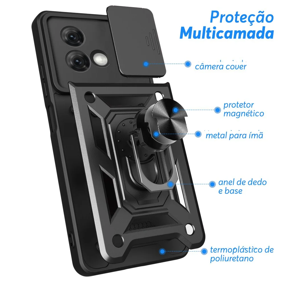 Imagem 2 de 5 do produto Capa Militar P/ Motorola Moto G84 - Capinha Case Protetora Anti Impacto Queda Armadura Resistente