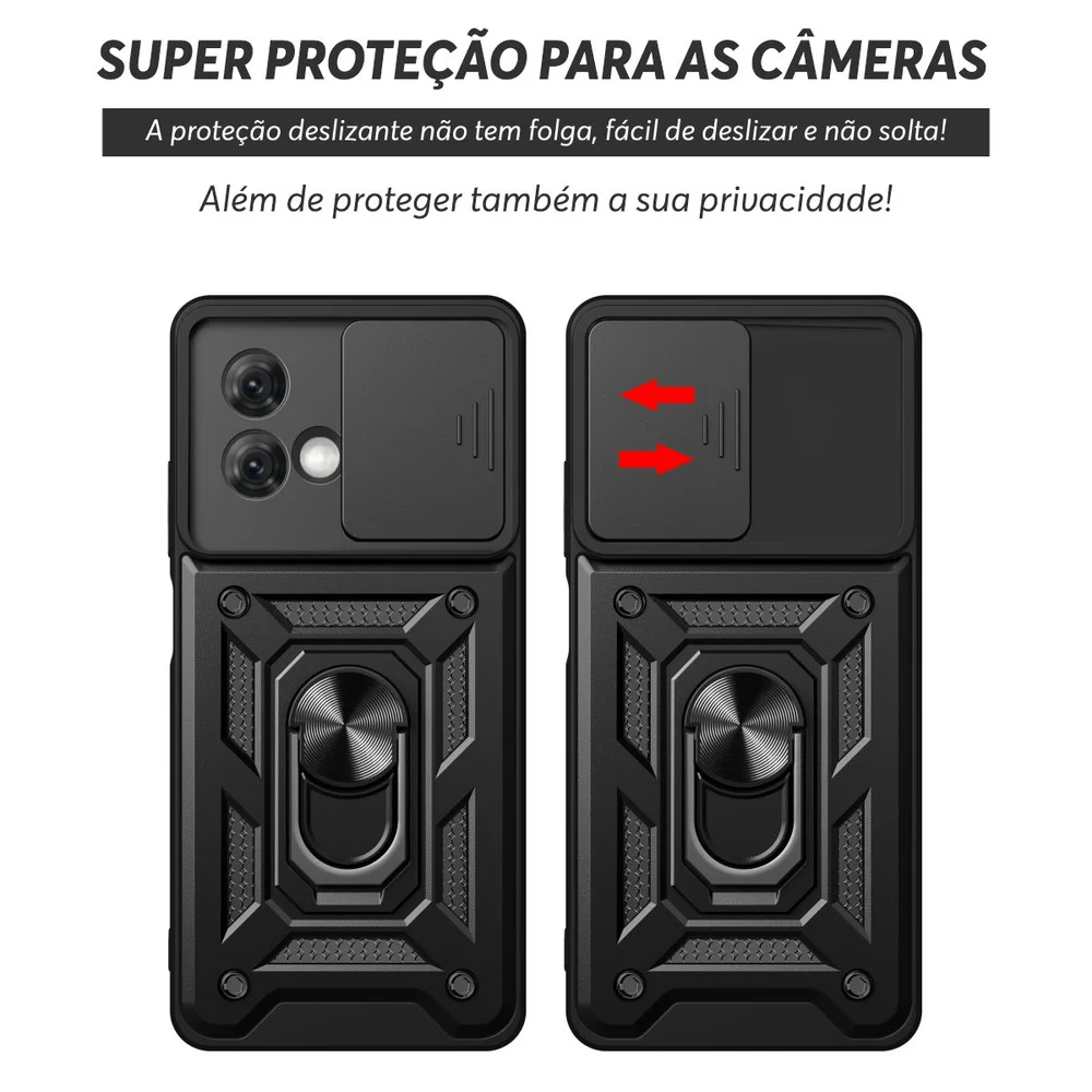 Imagem 3 de 5 do produto Capa Militar P/ Motorola Moto G84 - Capinha Case Protetora Anti Impacto Queda Armadura Resistente