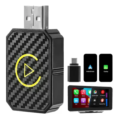 Adaptador CarPlay Sem Fio 2 em 1 Wireless CarPlay e Android Auto USB / USB-C