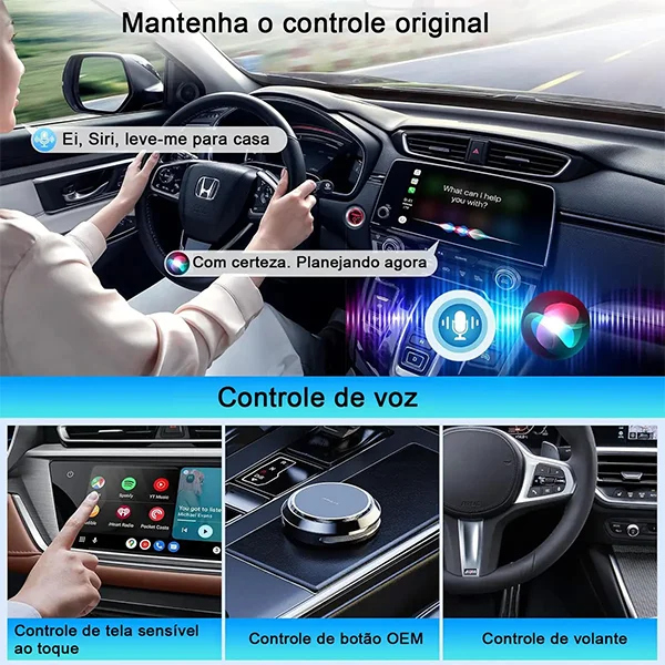 Imagem 5 de 5 do produto Adaptador CarPlay Sem Fio 2 em 1 Wireless CarPlay e Android Auto USB / USB-C