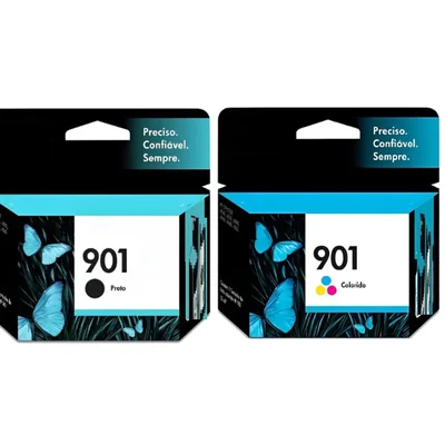 Kit Cartucho Hp 901 Preto E Colorido J4540 J4550 J4580 J4460