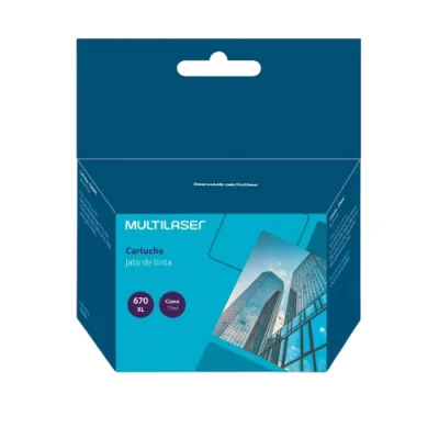 Cartucho Azul Jato De Tinta Compatível 670xl Azul Multilaser - Co670c