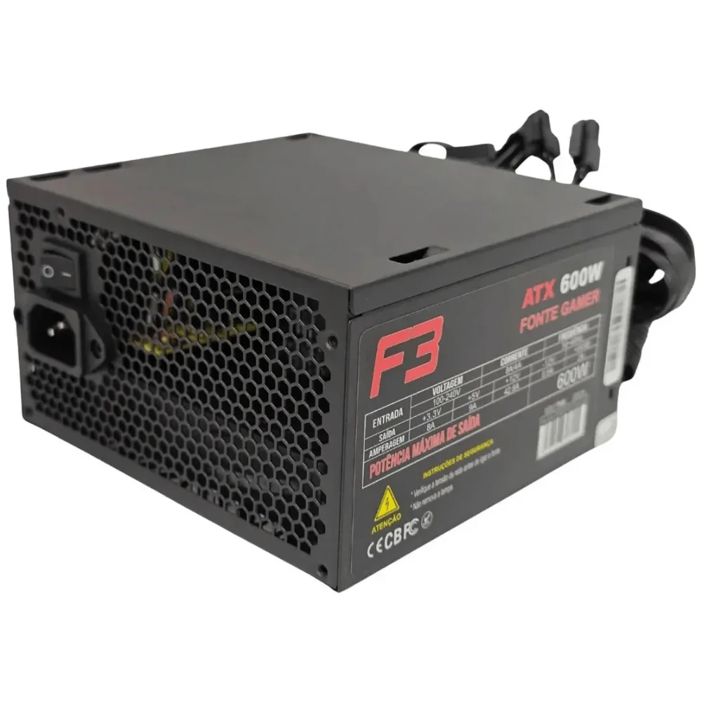 Fonte Gamer Desktop 600w Ft8-600w 80 Plus Bronze Bivolt F3 Fonte Gamer Desktop 600w Ft8-600w 80 Plus Bronze Bivolt F3