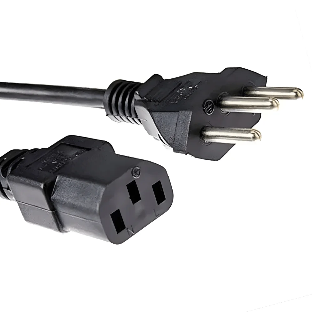 Imagem 2 de 4 do produto Cabo De Força Energia Tripolar 1.2 Mt Bivolt Para Fonte PC
