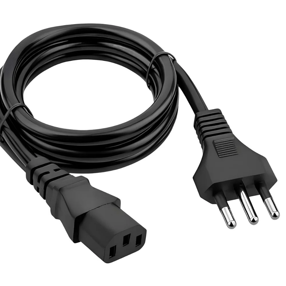 Imagem 3 de 4 do produto Cabo De Força Energia Tripolar 1.2 Mt Bivolt Para Fonte PC
