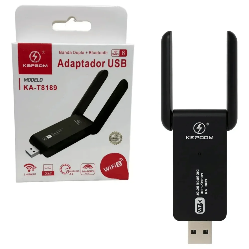 Imagem 3 de 4 do produto Adaptador Usb Wifi Dual Band 2.4g 5g Kapbom Modelo Ka-t8189