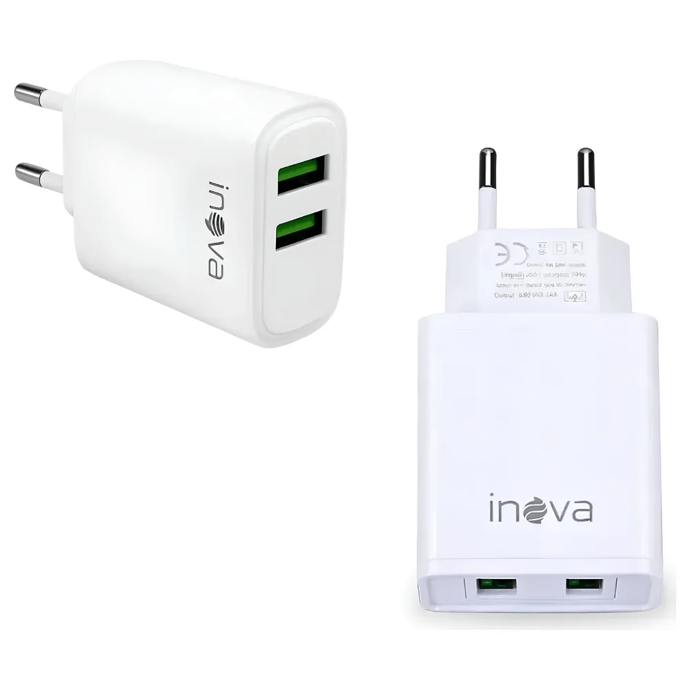 Imagem 4 de 4 do produto Carregador Rápido Inova 3.1a 2 Usb Cabo Usb-c 1m Branco Car-12722c