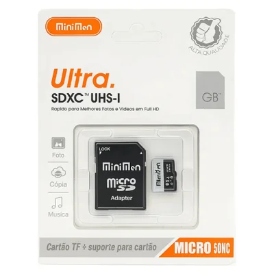 Cartão De Memória Minimen Sdxc Uhs-i 64gb Micro Sdhc M-m64