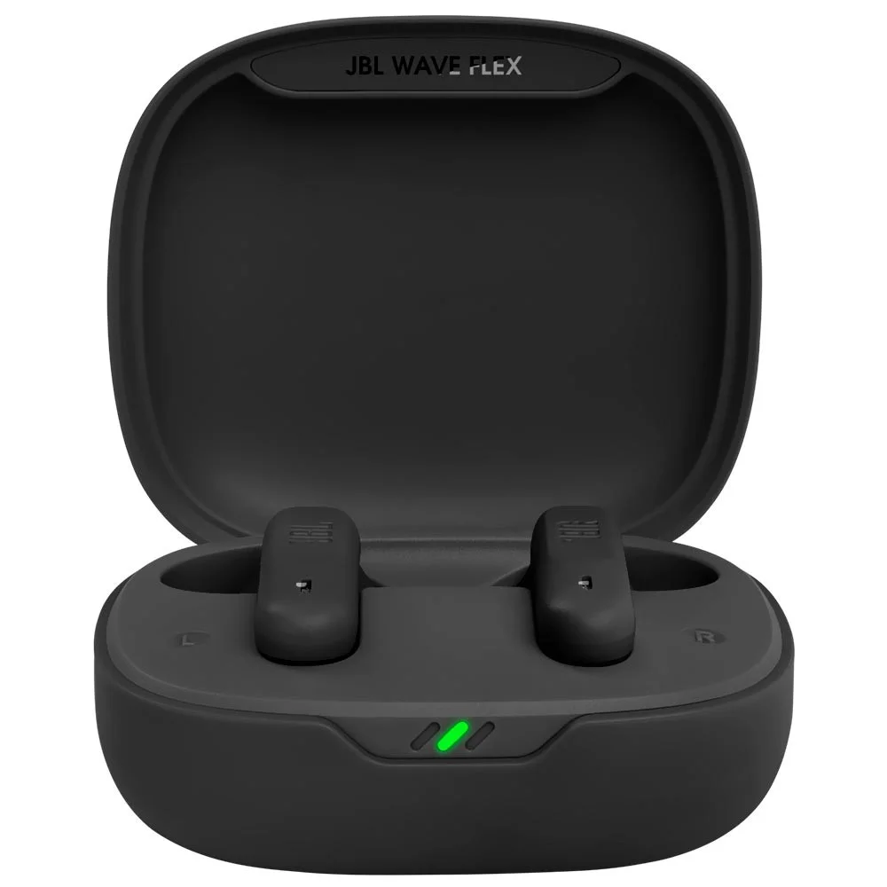 Fone De Ouvido Sem Fio Jbl Wave Flex Perfect Fit Tws Bluetooth 5.3 Estéreo 21h Bateria Confortável Preto