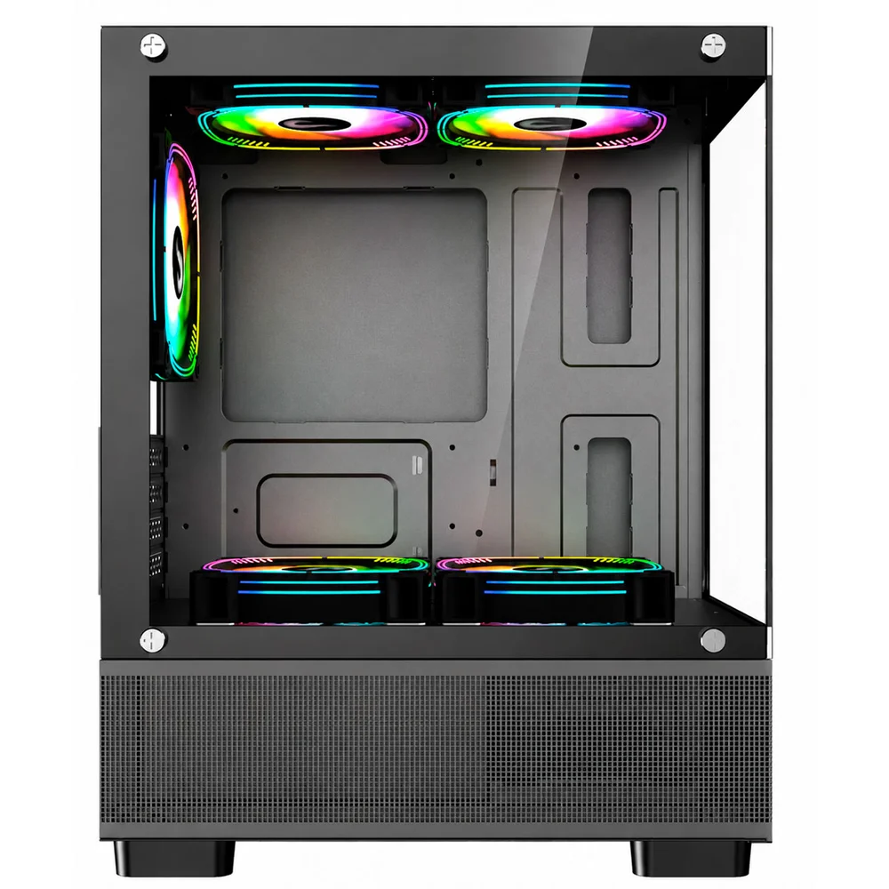 Imagem 2 de 4 do produto Gabinete Gamer Rise Mode Crystal Glass 02, Mid Tower, Sem Fan, Preto - Rm-ca-cy-02-fb