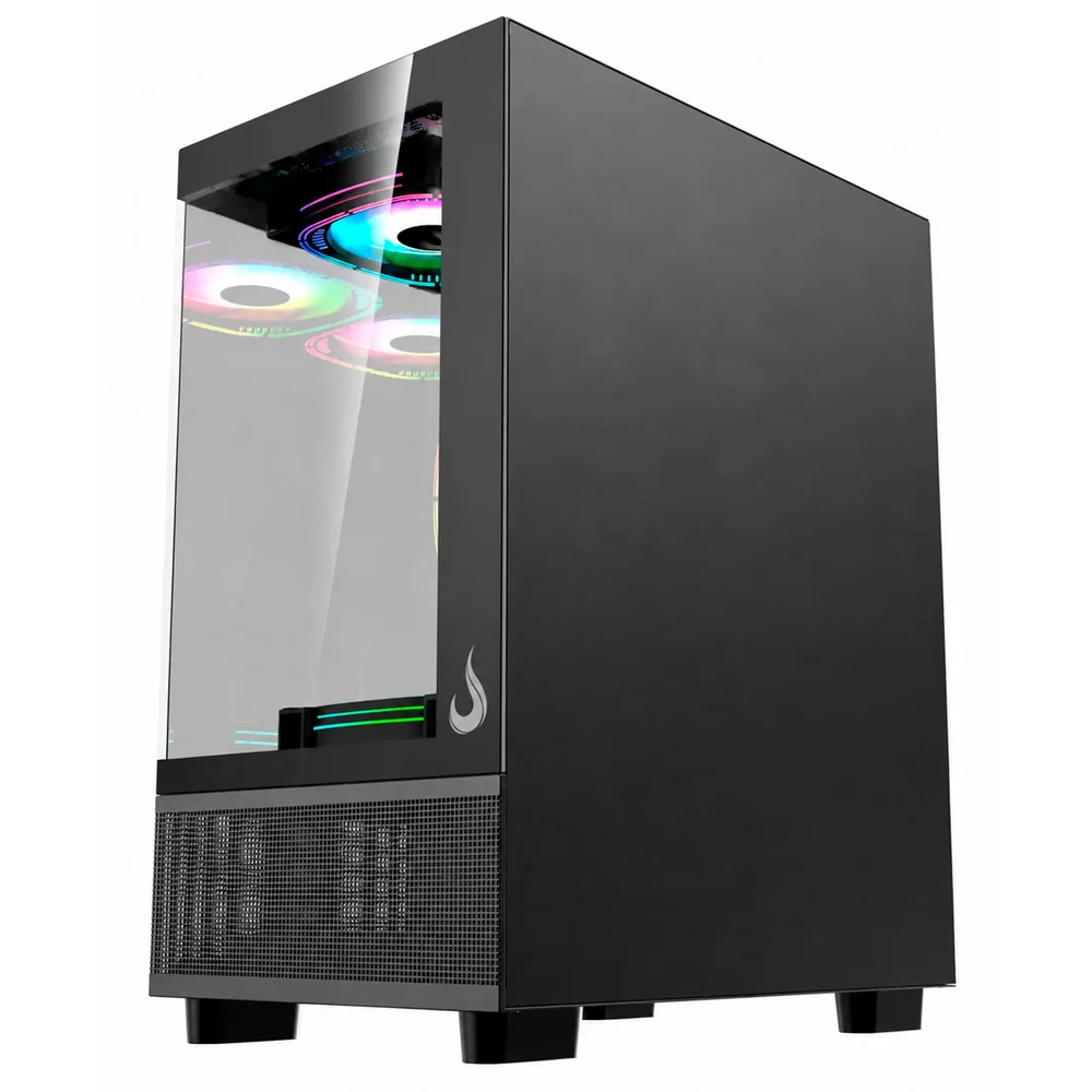 Imagem 3 de 4 do produto Gabinete Gamer Rise Mode Crystal Glass 02, Mid Tower, Sem Fan, Preto - Rm-ca-cy-02-fb