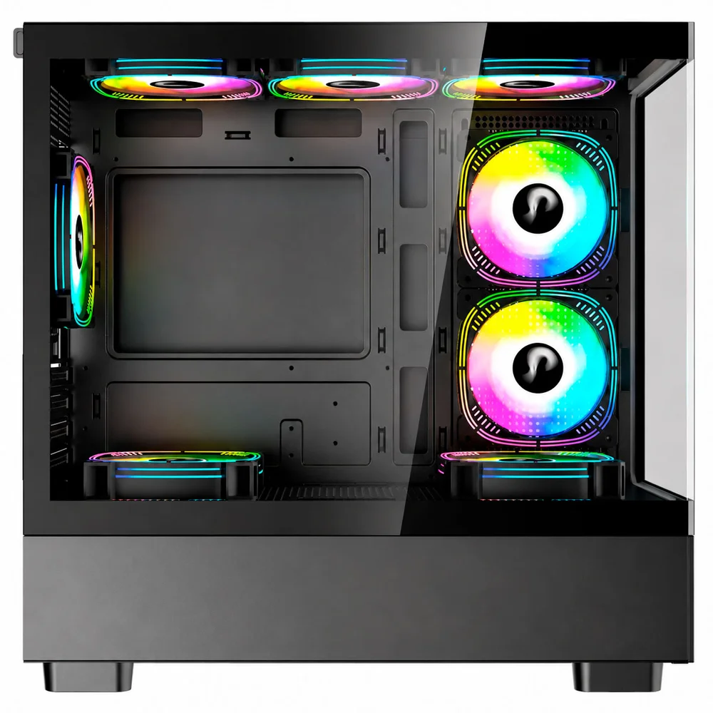 Imagem 4 de 4 do produto Gabinete Gamer Rise Mode Crystal Glass 03, Mid Tower, Preto - Rm-ca-cy-03-fb