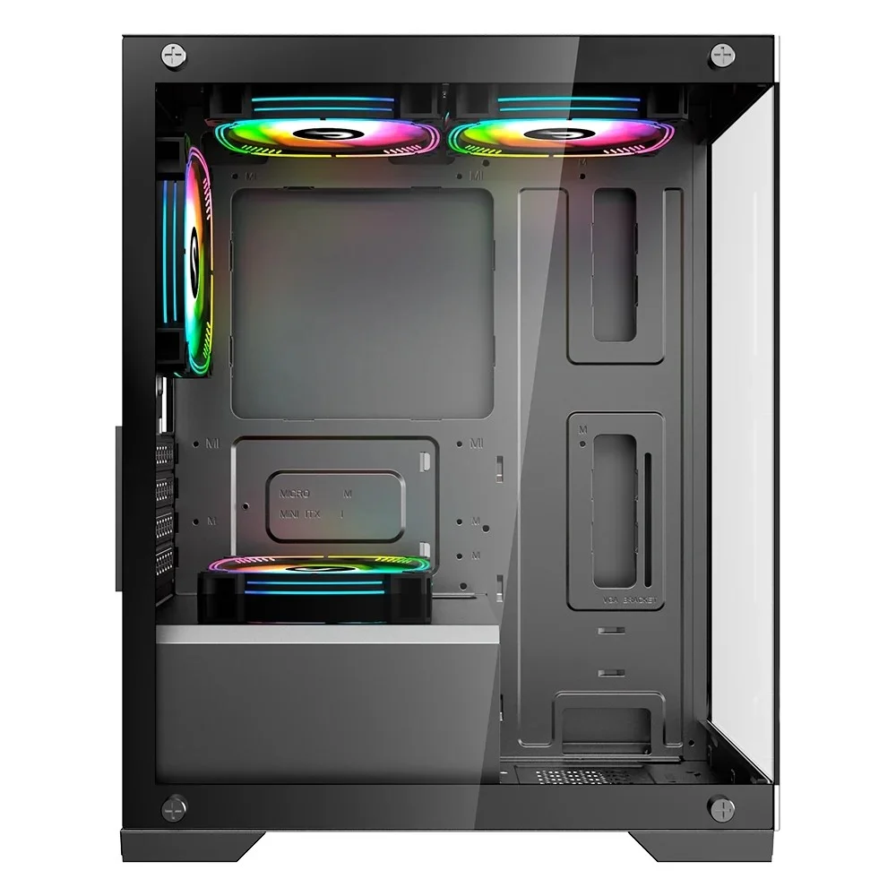 Imagem 2 de 4 do produto Gabinete Gamer Rise Mode Crystal Glass 01, Mid Tower, Preto - Rm-ca-cy-01-fb