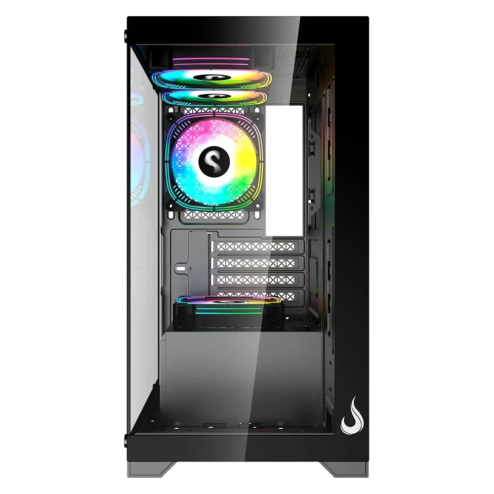 Imagem 3 de 4 do produto Gabinete Gamer Rise Mode Crystal Glass 01, Mid Tower, Preto - Rm-ca-cy-01-fb