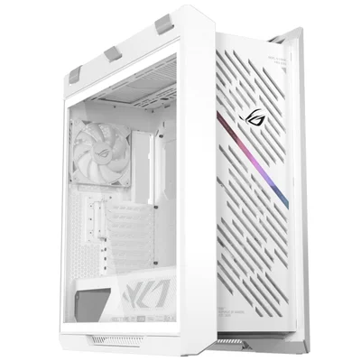 Gabinete Gamer Asus Rog Strix Helios Ii White, RGB, Mid Tower, Vidro Temperado, Atx, Sem Fonte, Com 4 Fans, Branco, 90dc00w3-b30000