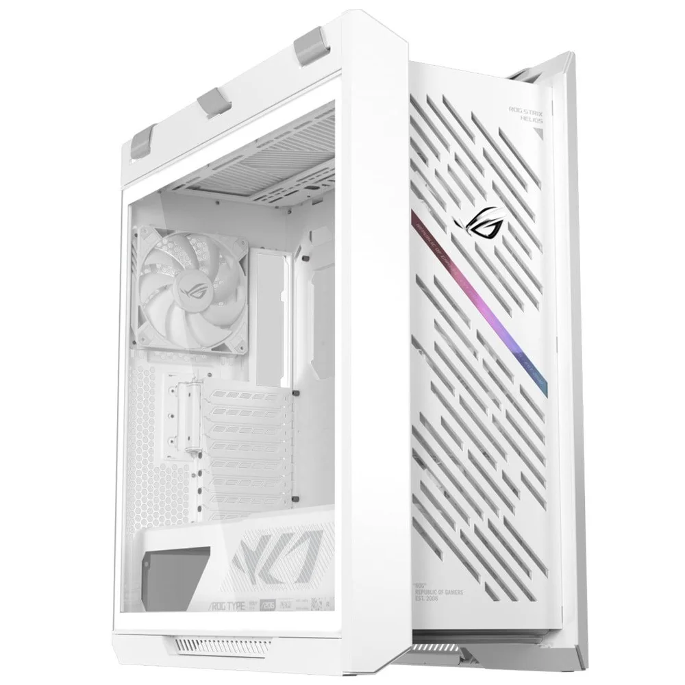Gabinete Gamer Asus Rog Strix Helios Ii White, RGB, Mid Tower, Vidro Temperado, Atx, Sem Fonte, Com 4 Fans, Branco, 90dc00w3-b30000 Gabinete Gamer Asus Rog Strix Helios Ii White, RGB, Mid Tower, Vidro Temperado, Atx, Sem Fonte, Com 4 Fans, Branco, 90dc00w3-b30000