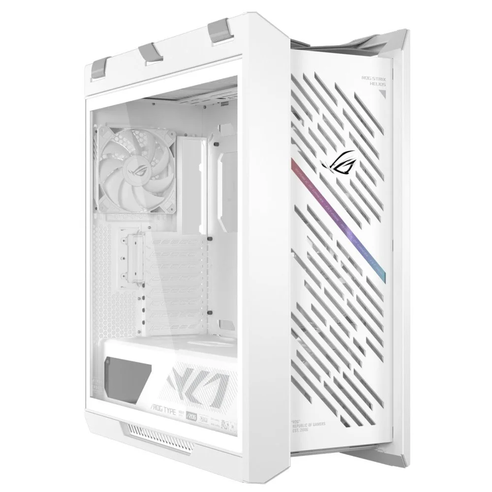 Gabinete Gamer Asus Rog Strix Helios Ii White, RGB, Mid Tower, Vidro Temperado, Atx, Sem Fonte, Com 4 Fans, Branco, 90dc00w3-b30000 Gabinete Gamer Asus Rog Strix Helios Ii White, RGB, Mid Tower, Vidro Temperado, Atx, Sem Fonte, Com 4 Fans, Branco, 90dc00w3-b30000