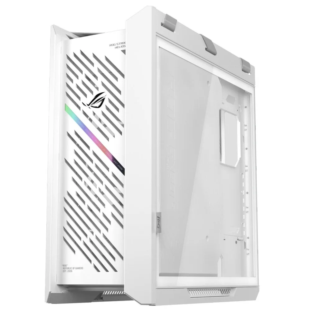 Gabinete Gamer Asus Rog Strix Helios Ii White, RGB, Mid Tower, Vidro Temperado, Atx, Sem Fonte, Com 4 Fans, Branco, 90dc00w3-b30000 Gabinete Gamer Asus Rog Strix Helios Ii White, RGB, Mid Tower, Vidro Temperado, Atx, Sem Fonte, Com 4 Fans, Branco, 90dc00w3-b30000