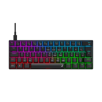 Teclado Mecânico Gamer Rise Mode Nova 02 Switch Rise Core RGB C/ Fio Abnt2 Preto - Rm-tcm-nv02-b