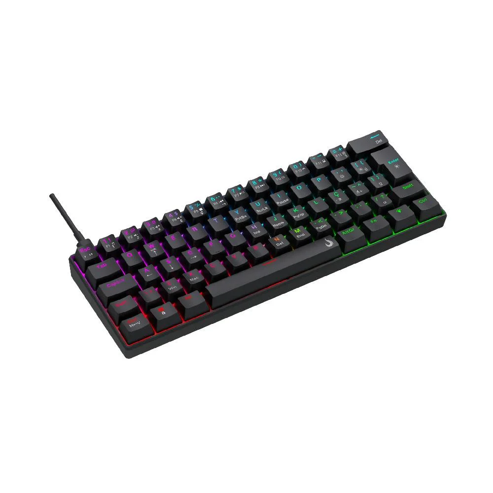 Imagem 2 de 5 do produto Teclado Mecânico Gamer Rise Mode Nova 02 Switch Rise Core RGB C/ Fio Abnt2 Preto - Rm-tcm-nv02-b