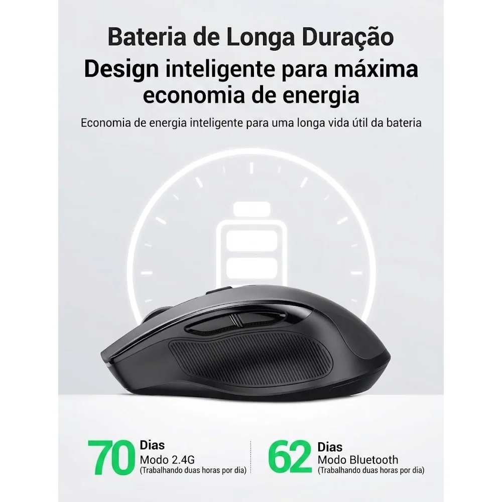 Imagem 3 de 5 do produto Ugreen Mouse Sem Fio Ergonomico Grey 85082