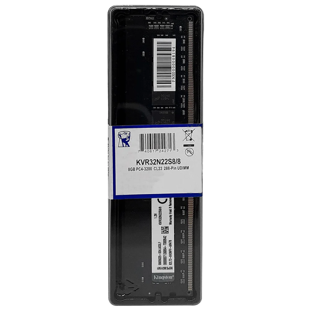 Imagem 3 de 3 do produto Memória 8GB Kingston, Ddr4, 3200mhz, Cl22 - Kvr32n22s8/8