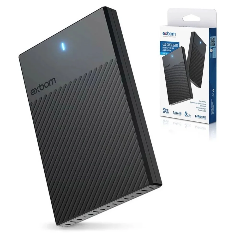Hd Externo 500gb + Case Usb-b 3.0 Para Backup Pronto Para Uso