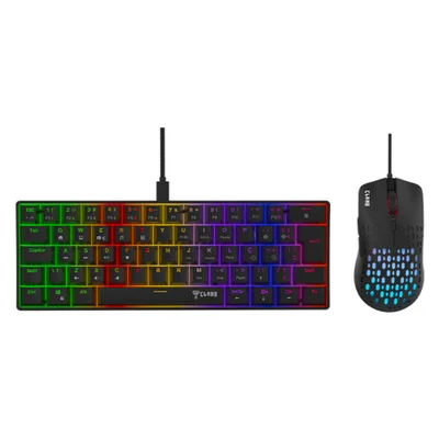 Kit Teclado Mecânico 60% E Mouse Gamer Ultra Leve Kit Night Reaver Duo RGB Clanm