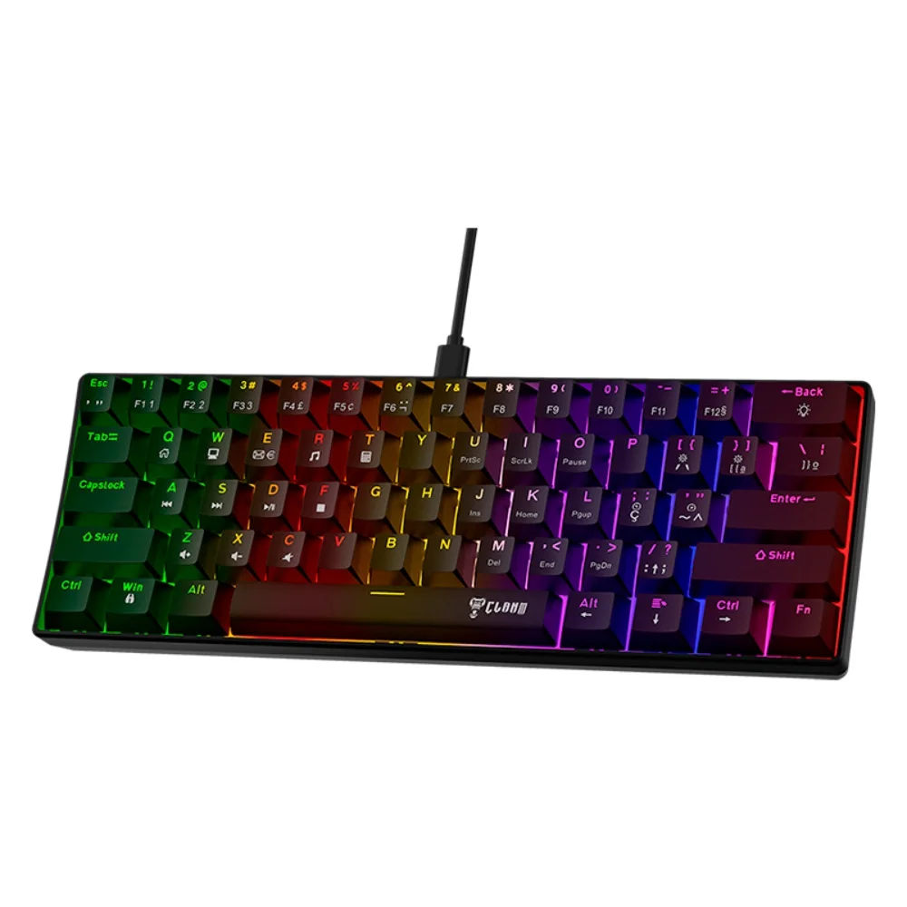 Imagem 4 de 5 do produto Kit Teclado Mecânico 60% E Mouse Gamer Ultra Leve Kit Night Reaver Duo RGB Clanm