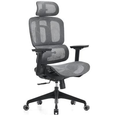 Cadeira De Escritório Dr. Office Business, Mesh, 3d, Ajustável, Suporta Até 120kg, Preto E Cinza, Dr-ch-bnr3dbgf