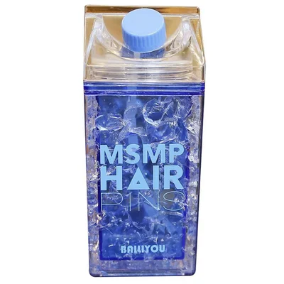 Copo Squeeze Garrafa Gel Congelante Canudo Azul 400ml Bico