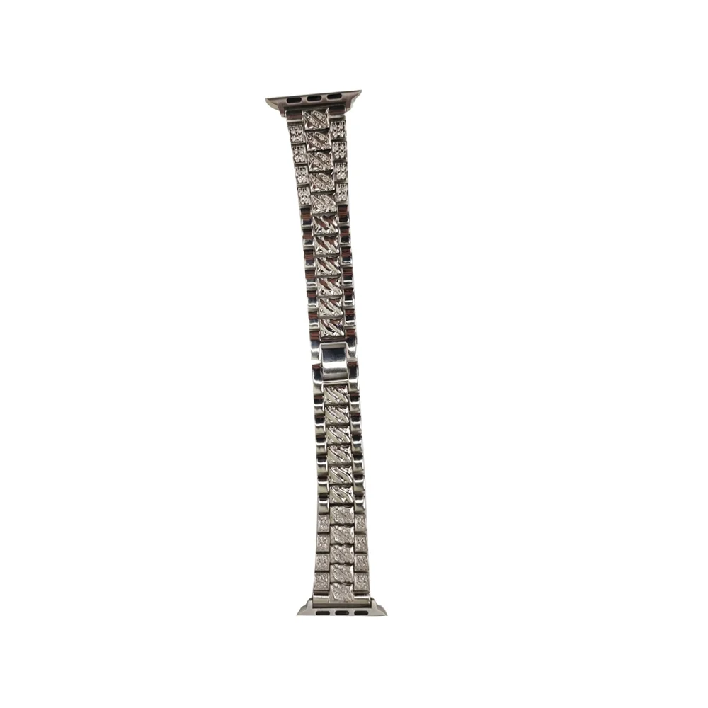 Imagem 3 de 5 do produto Pulseira Smartwatch Luxo Smartband Pedra Strass Aço Inox 3 Elos Inteligente