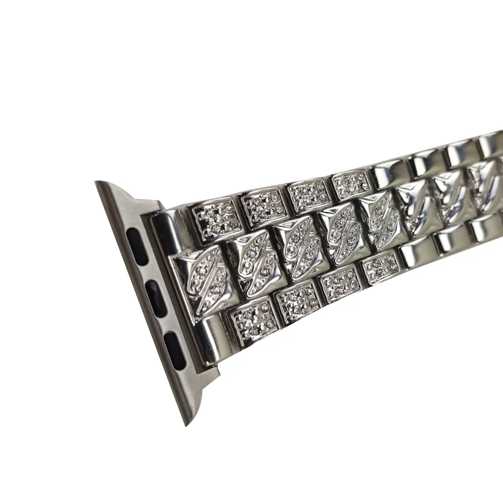 Imagem 5 de 5 do produto Pulseira Smartwatch Luxo Smartband Pedra Strass Aço Inox 3 Elos Inteligente
