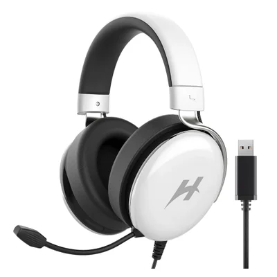 Headset Gamer Haylou Hexstorm G1 Hdg01 Usb 7.1 Surround Microfone RGB Branco Fone Ouvido Jogos PC