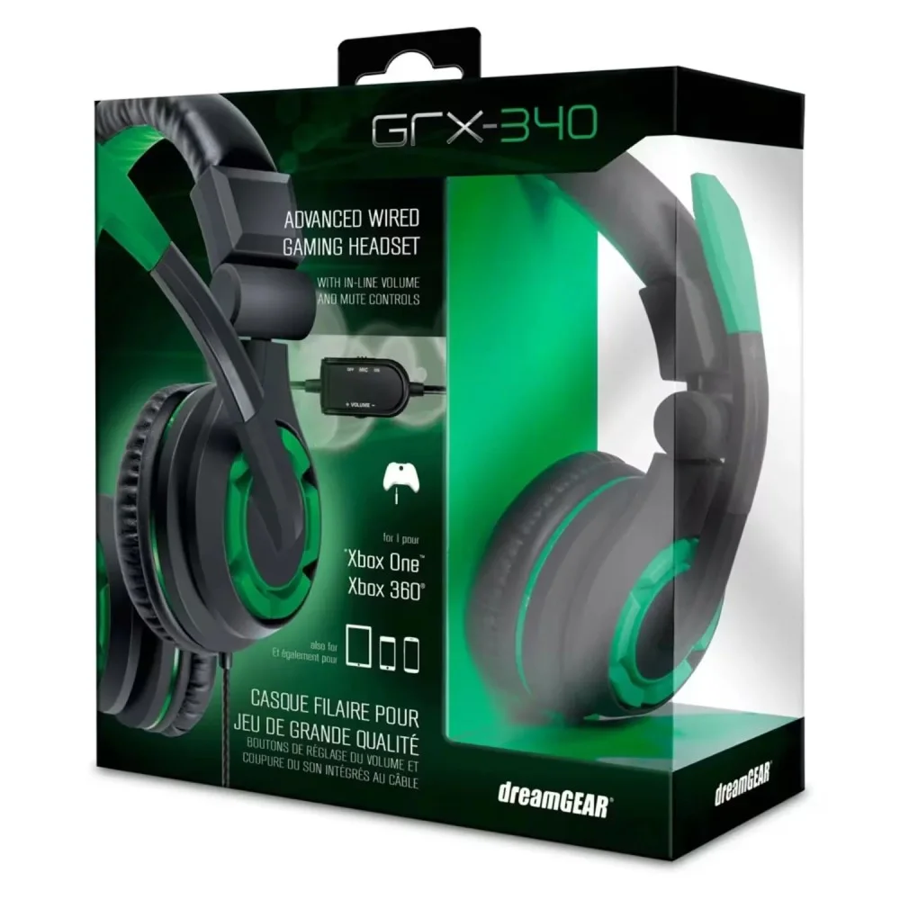 Imagem 3 de 4 do produto Headset Gamer Dreamgear Grx-340 XBOX One Preto Verde Áudio Estéreo Microfone Ajustável Confortável