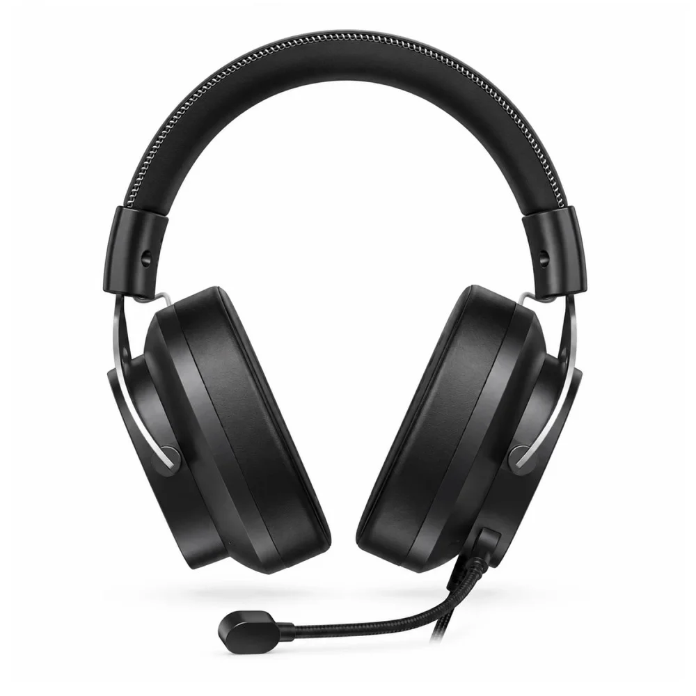 Imagem 2 de 4 do produto Headset Gamer Qcy Heroad Vt200 Pro Bh25h8gma Usb Som Hi-fi Microfone Retrátil LED Preto E Cinza