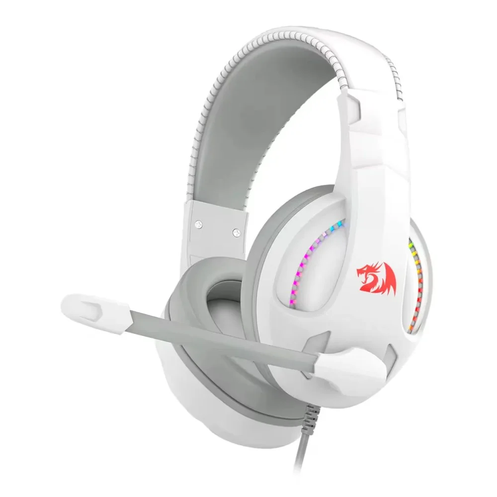 Imagem 2 de 4 do produto Headset Gamer Redragon Cronus H211w-RGB Branco Usb P3 Som Estéreo Microfone Iluminação LED RGB Confortável
