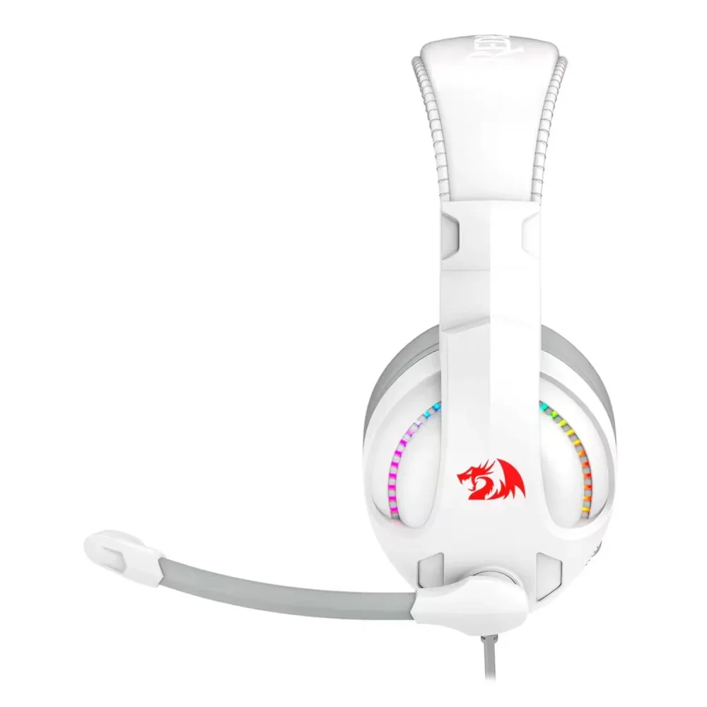 Imagem 4 de 4 do produto Headset Gamer Redragon Cronus H211w-RGB Branco Usb P3 Som Estéreo Microfone Iluminação LED RGB Confortável