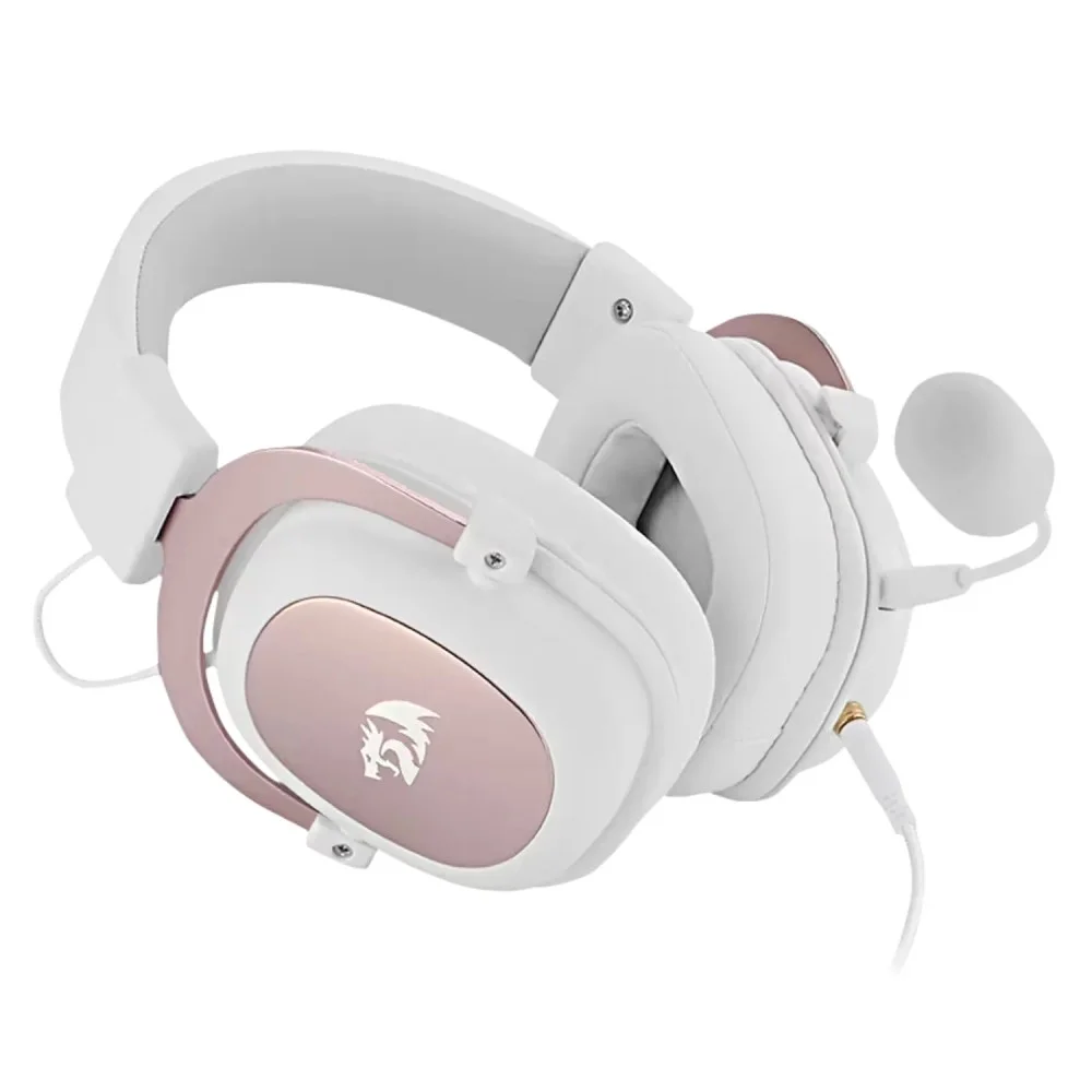 Headset Gamer Redragon Zeus 2 H510w Usb 7.1 Surround Drivers 53mm Microfone Removível Cancelamento Ruído Branco