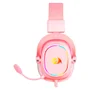 Headset Gamer Redragon Zeus X H510p-RGB Usb 7.1 Surround Driver 53mm Microfone Removível Rosa