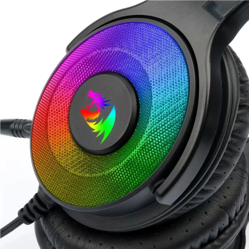 Imagem 2 de 5 do produto Headset Gamer Redragon Pandora 2 H350RGB-1 Usb Surround 7.1 Iluminação RGB Microfone Preto