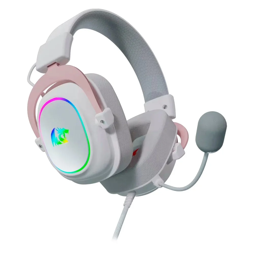 Imagem 2 de 4 do produto Headset Gamer Redragon Zeus X H510w-RGB Usb Branco 7.1 Surround Virtual Microfone Removível Iluminação RGB PC Gamer