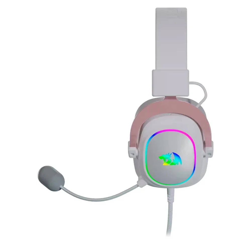 Imagem 3 de 4 do produto Headset Gamer Redragon Zeus X H510w-RGB Usb Branco 7.1 Surround Virtual Microfone Removível Iluminação RGB PC Gamer